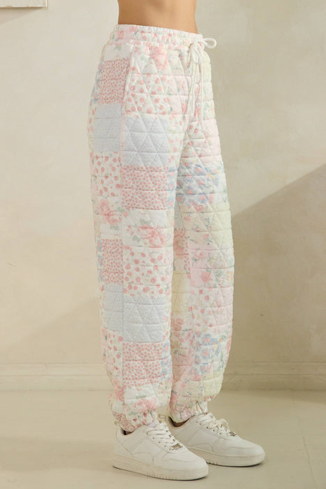 Shades Of Pink Quilted Pastel Joggers