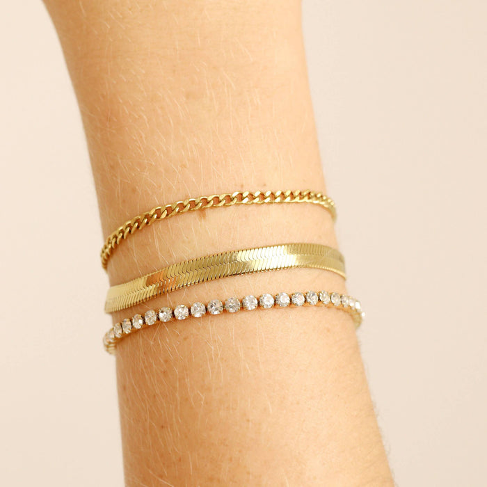 Herringbone Bracelet - 18k Gold