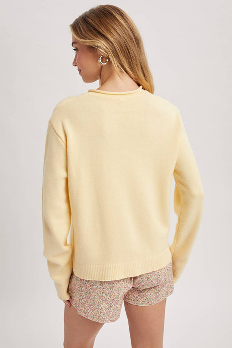 Raw Edge Button-Up Cardigan