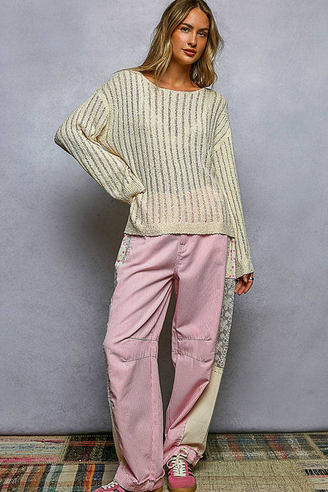 Open Weave Solid Knit Top