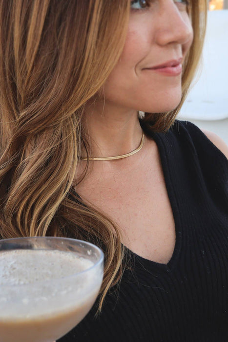 Herringbone Necklace - 18k Gold