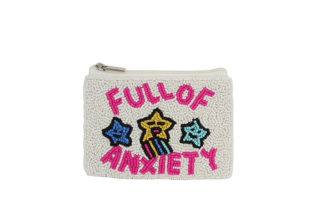 Full of Anxiety BeadedCoin Purse