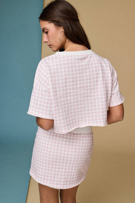 Gingham Cropped Tee