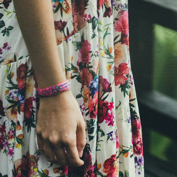 Seed Bead LOVE Bracelet - Pink