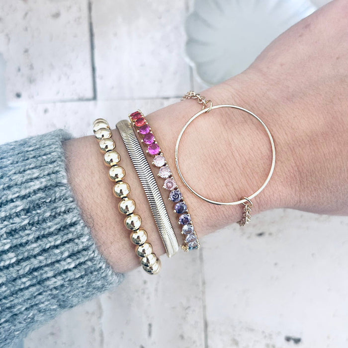 Colourful Rainbow Tennis Bracelet 