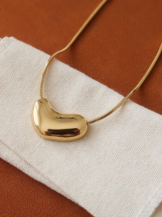 Louis Puffy Heart Necklace - 18k Gold