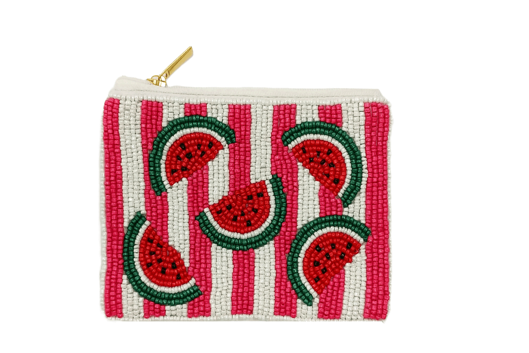 Watermelon Slices Beaded Coin Purse