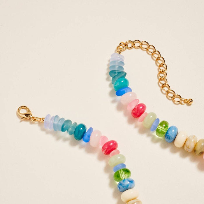 Marbled Ombre Resin Bead Seaglass Necklace