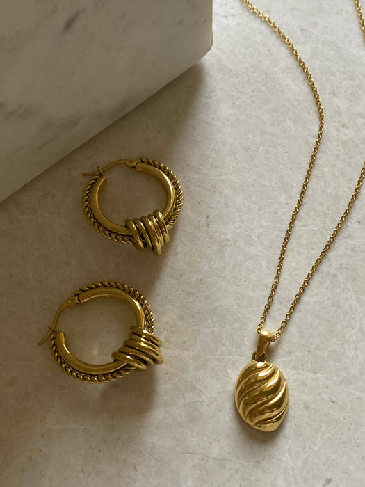 Bev Chunky Hoops - 18k Gold