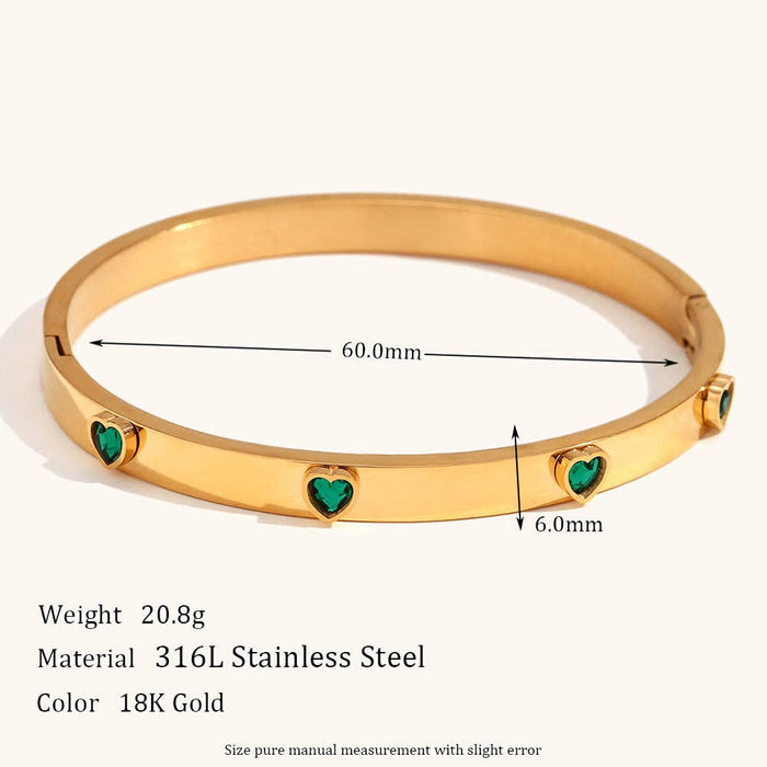 Heart Bangle - 18k Gold