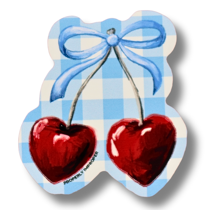 Gingham Cherry Sticker
