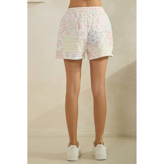 Floral textured lounge shorts