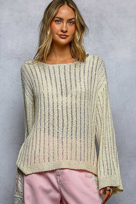 Open Weave Solid Knit Top