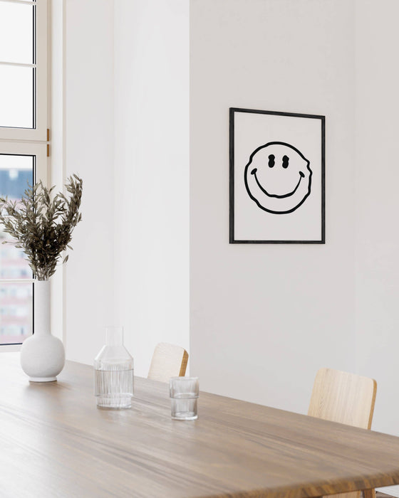 White Smiley Art Print