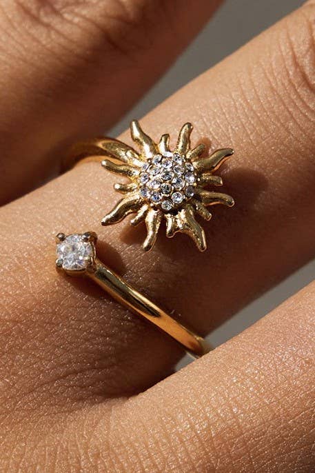 Flower Wrap Around Ring- 18k Gold