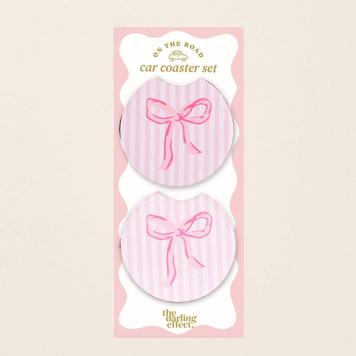 Car Coaster Set–Bow Pink