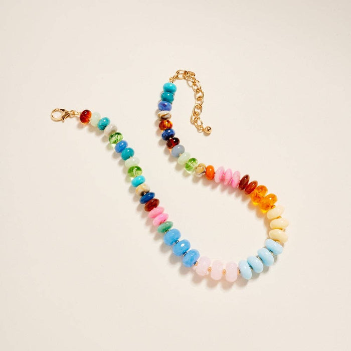 Mixed Shaped Coloured Resin Bead Necklace