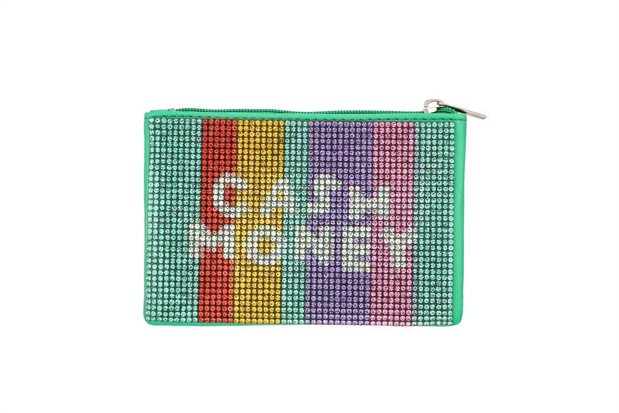 Rhinestone Cash Money Rainbow Coin Purse