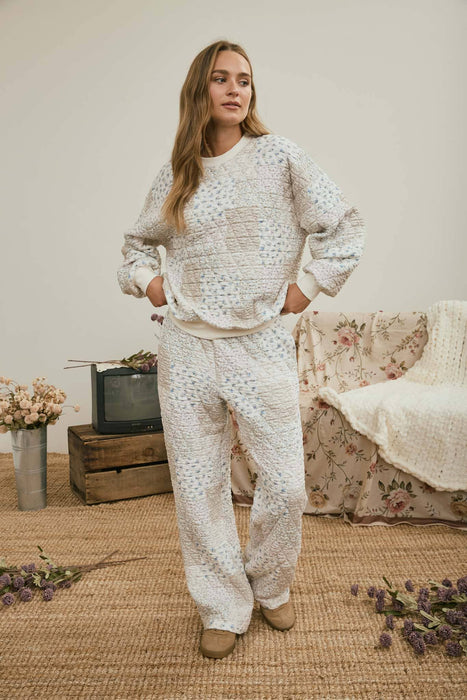 Patchwork Long Sleeve Crewneck