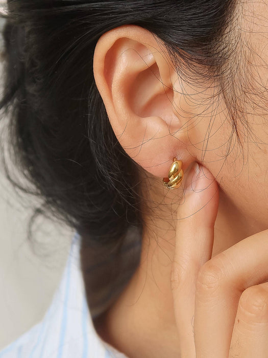 Twisted Hoop Earrings - 18k Gold