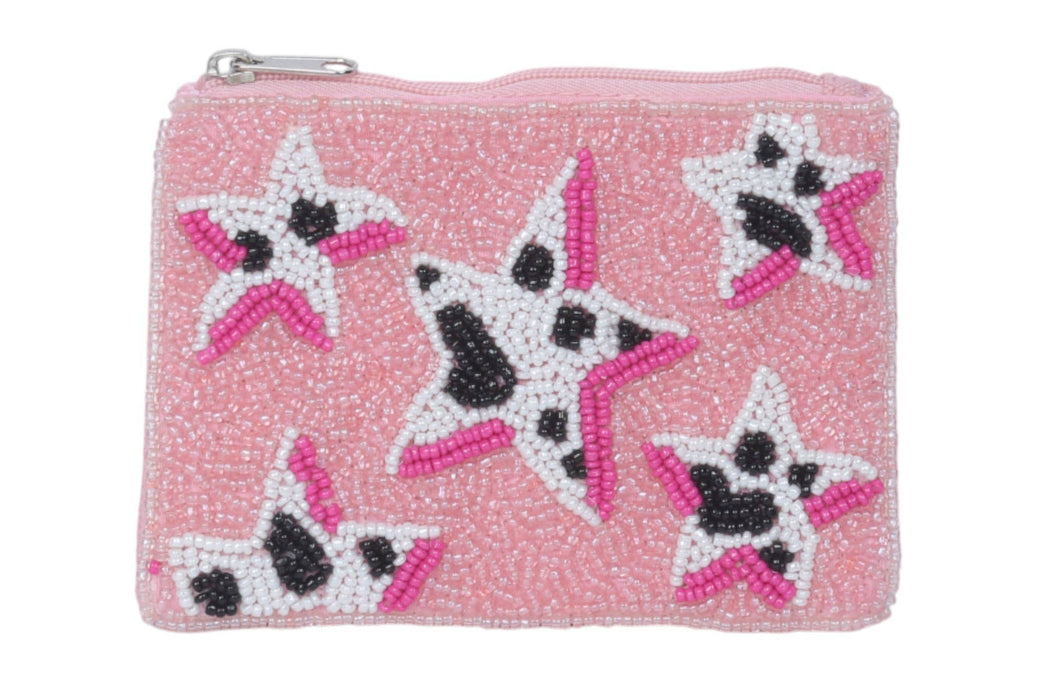Stars Themed Fully Beaded Coin Purse 