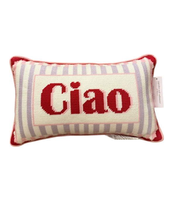 Ciao Needlepoint Pillow