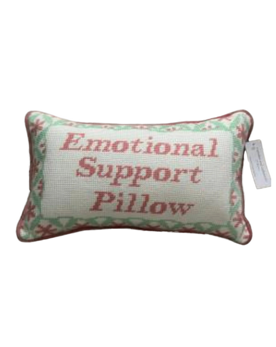 Emotional Support Needlepoint Pillow
