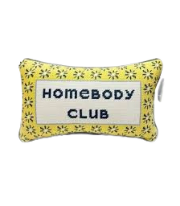 Homebody Club Needlepoint Pillow