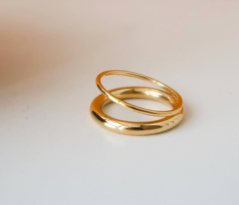 Harvey Classic Double Band Ring - 18k Gold