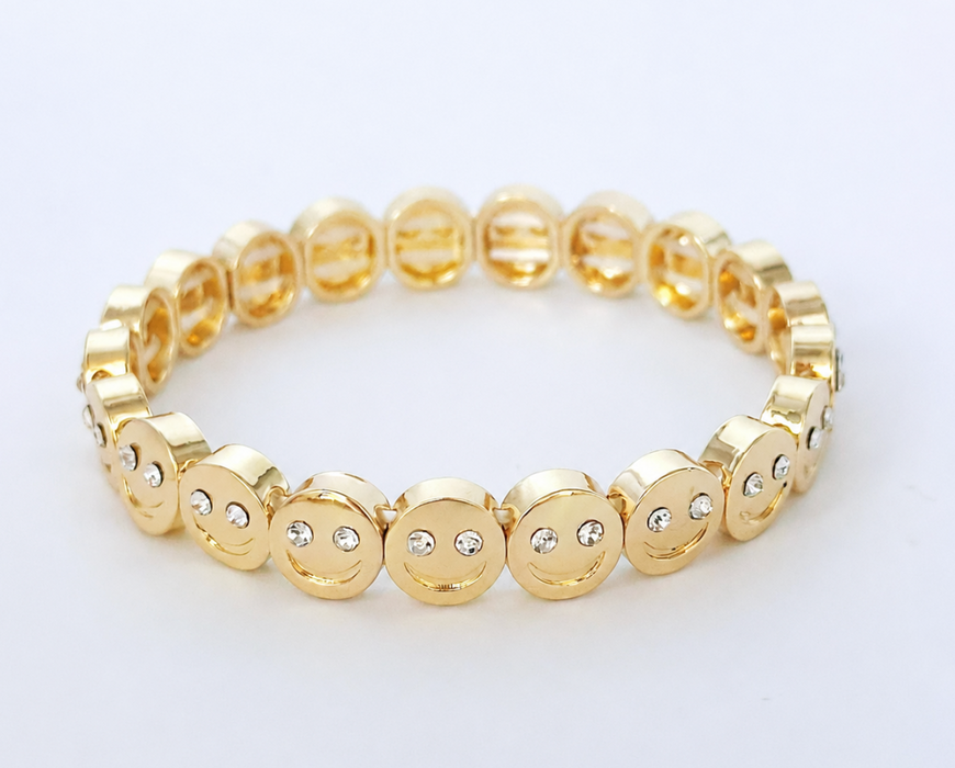 Smiley Face Rhinestone Bracelet