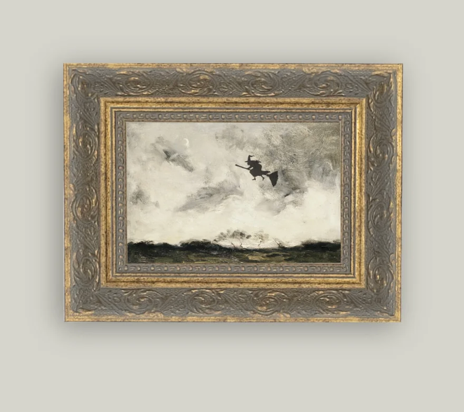 Witch Flying Through The Night Wall Art