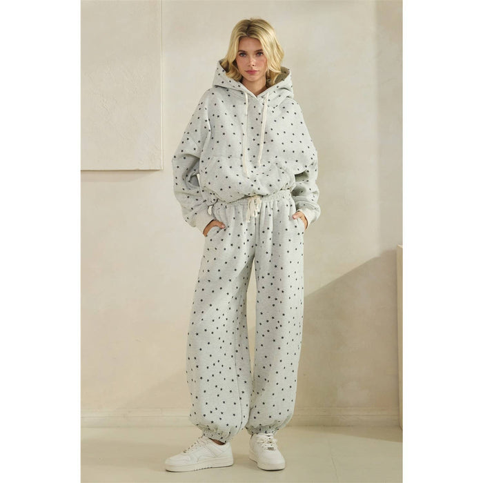 Polka Dot Bubble Hem Hoodie