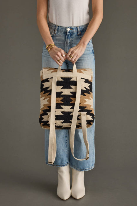 Cream, Black & Tan Western Backpack