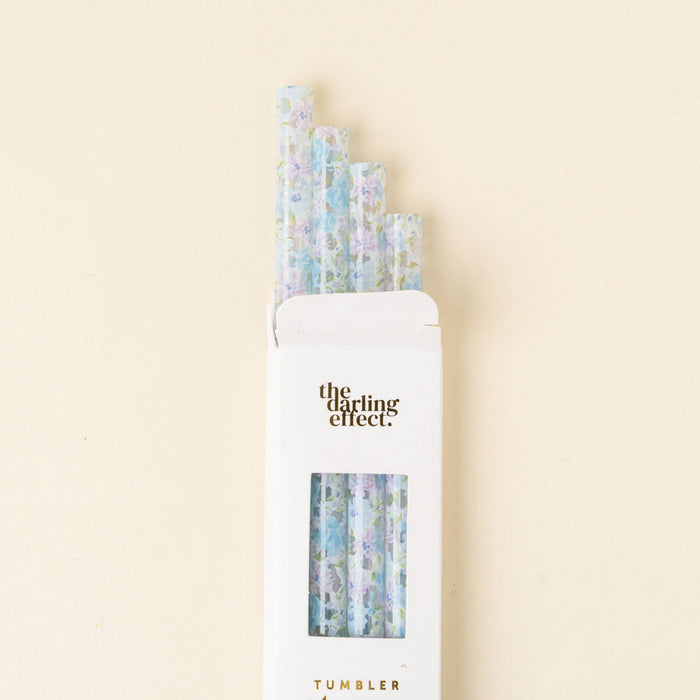 Tumbler Straw Set-Secret Garden Blue