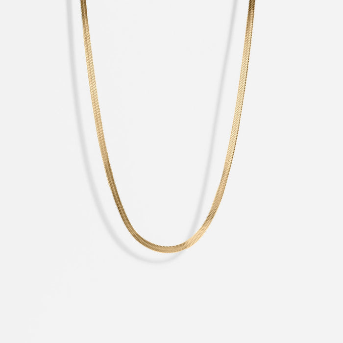 Herringbone Necklace - 18k Gold