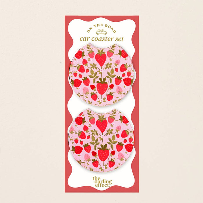 Car Coaster Set-Strawberry Fields