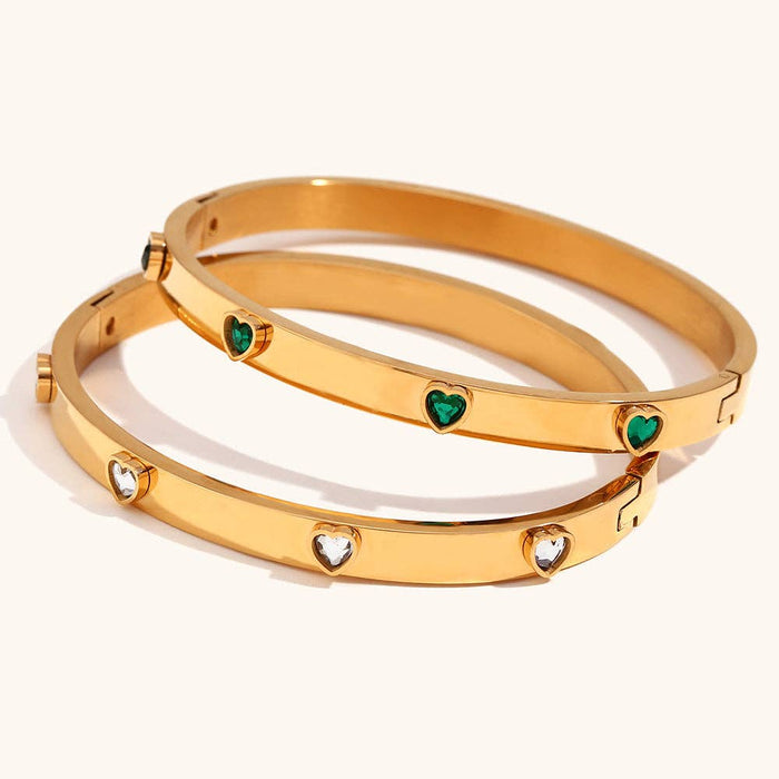 Heart Bangle - 18k Gold