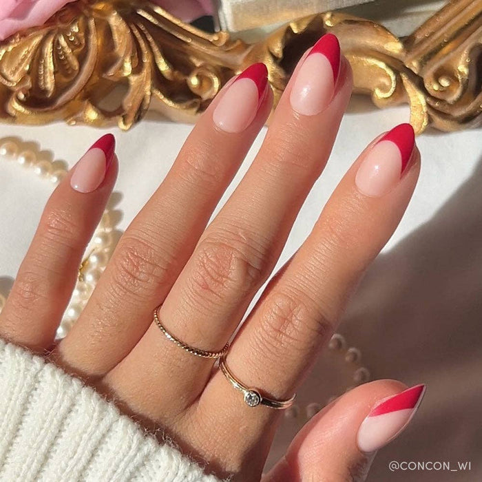 Red French Tip Press-On Nails