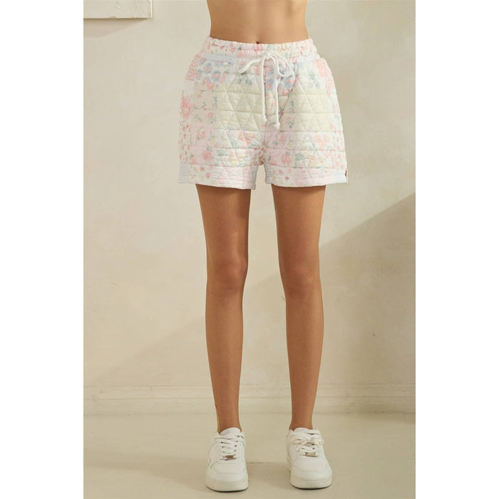 Floral textured lounge shorts
