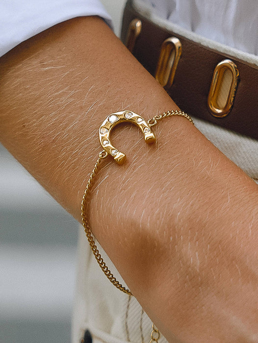Horseshoe Chain Bracelet - 18k Gold