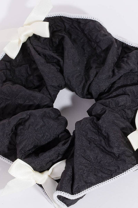 Black And White Bow Hair Scrunchie Set