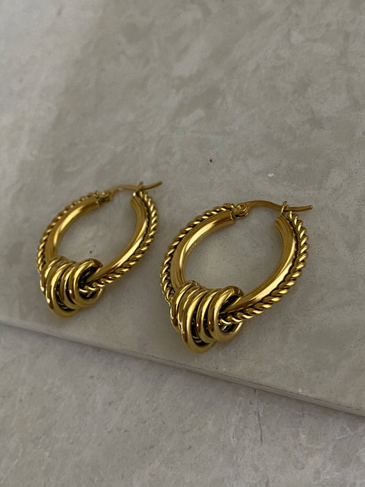 Bev Chunky Hoops - 18k Gold