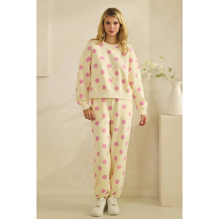 Pink Polka Dot Sweatpants