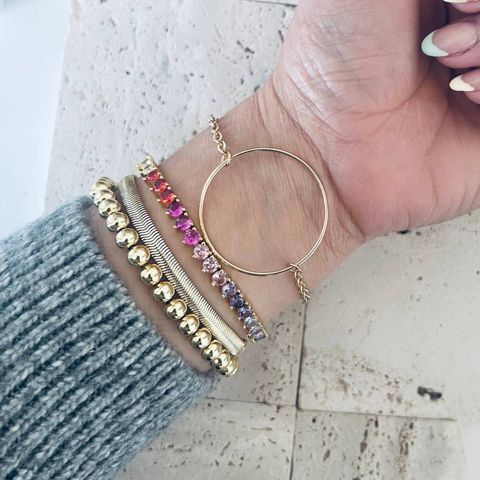 Colourful Rainbow Tennis Bracelet 