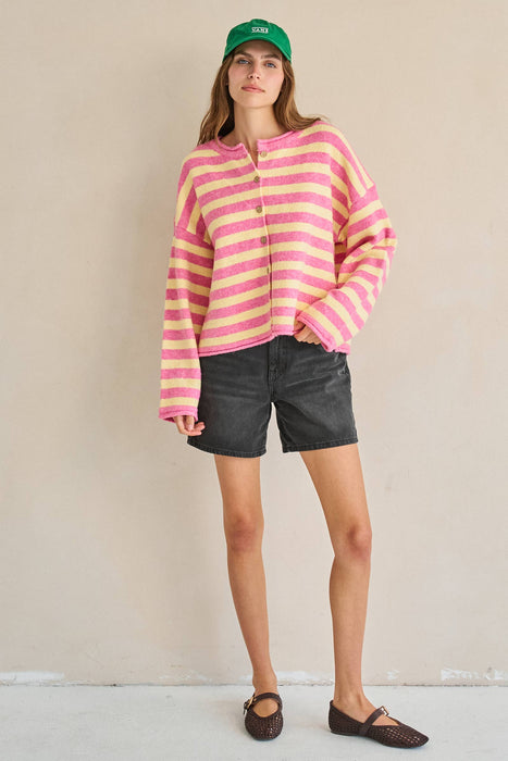 Candy Stripe Knit Cardigan