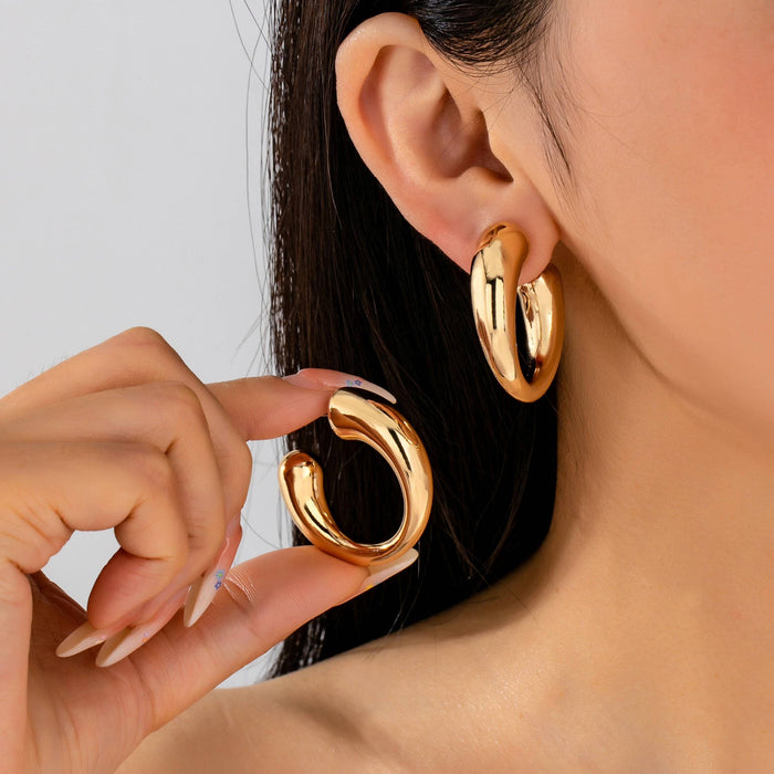 Bold Chunky Open Hoop Earrings