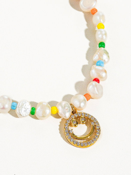 Willa Emoji Beaded Pearl Necklace - 18k Gold