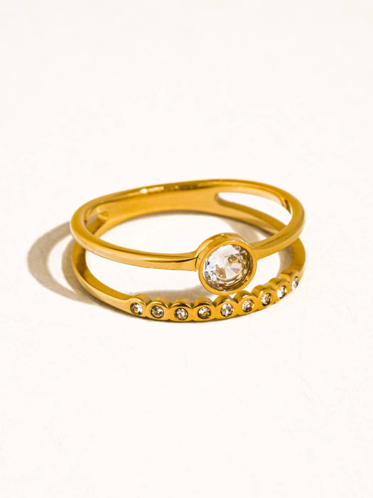 Stack Stone Ring - 18k Gold