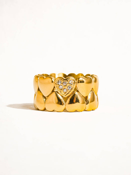 Wayn Petite Hearts Ring 18k Gold