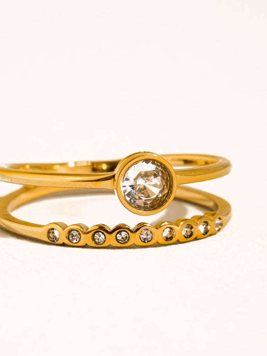 Stack Stone Ring - 18k Gold
